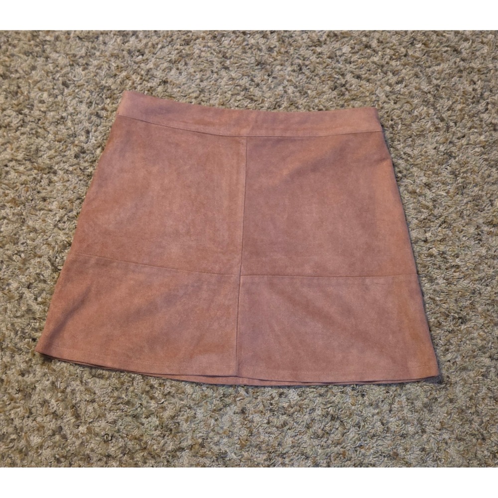 Lulus Faux Suede Mini Skirt Women's Size Small Pink Back Zip